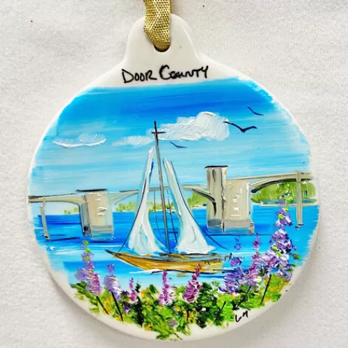 Door County Ornaments And Gifts>Tannenbaum Holiday Shop Sturgeon Bay Bridge Flat Ornament