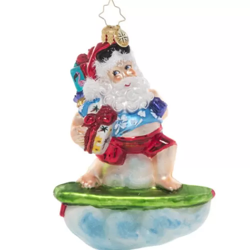 Santa Ornaments^Tannenbaum Holiday Shop Surf's Up Santa