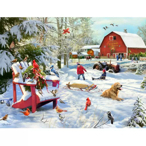 Puzzles And Toys>Tannenbaum Holiday Shop The Farm At Christmas - 1000 Piece Puzzle