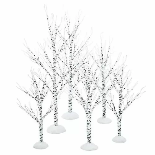 Department 56 - Villages^Tannenbaum Holiday Shop Village Accessory- Winter Birch Set Of 6