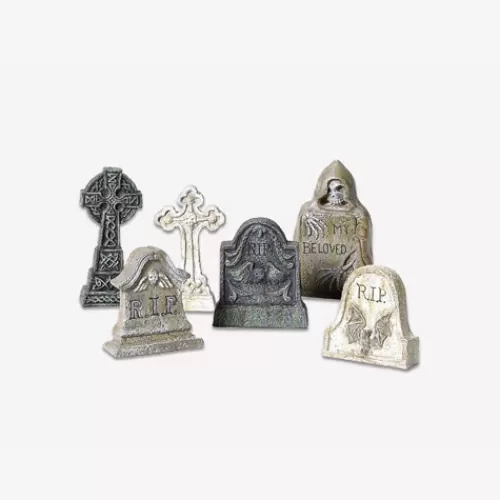 Department 56 - Halloween Village>Tannenbaum Holiday Shop Village Tombstones, Set Of 6