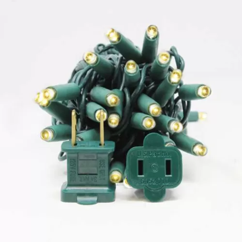 Lights And Lite-Up Decor>Tannenbaum Holiday Shop Warm White Led Lights, Green Wire, 50L