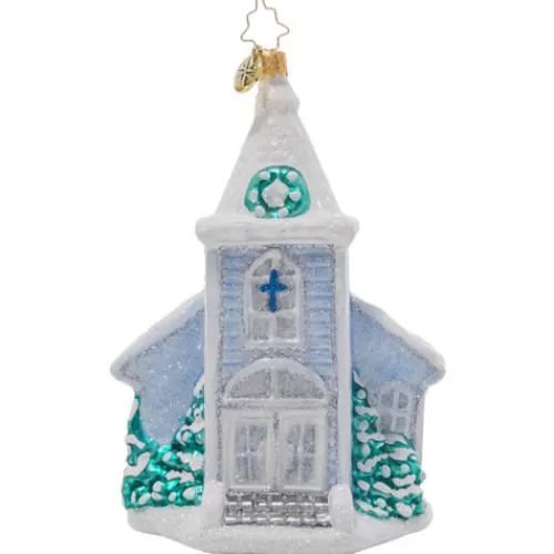 Nativity Sets And Religious Ornaments>Tannenbaum Holiday Shop White Christmas Chapel