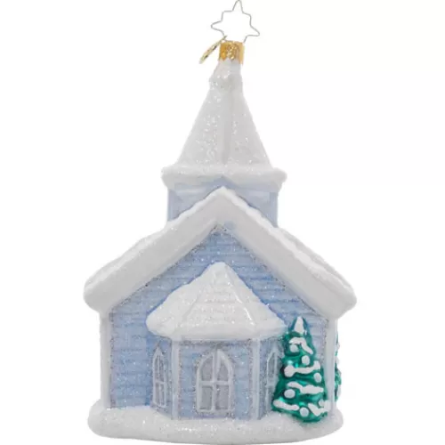 Nativity Sets And Religious Ornaments>Tannenbaum Holiday Shop White Christmas Chapel