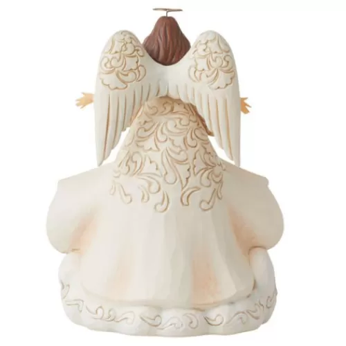 Angels Figurines And Ornaments>Tannenbaum Holiday Shop White Woodland Angel With Open Coat