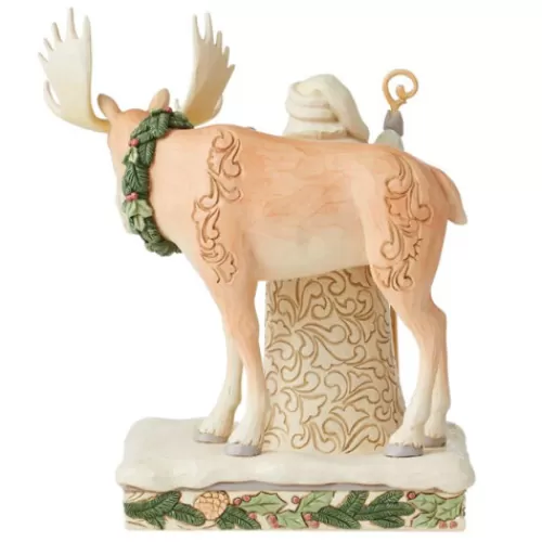 Santa Figurines>Tannenbaum Holiday Shop White Woodland Santa & Moose