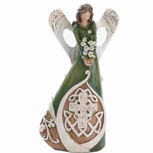 Angels Figurines And Ornaments>Tannenbaum Holiday Shop Woodcut Irish Angel