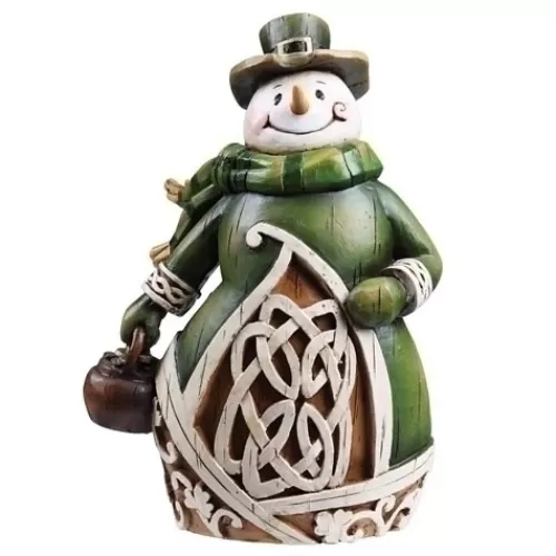 Snowman Figurines>Tannenbaum Holiday Shop Woodcut Irish Snowman