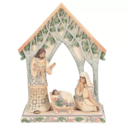 Nativity Sets And Religious Ornaments>Tannenbaum Holiday Shop Woodland Holy Family With Creche Set/4