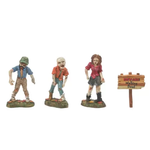 Department 56 - Halloween Village>Tannenbaum Holiday Shop Zombie Crawl Set Of 4