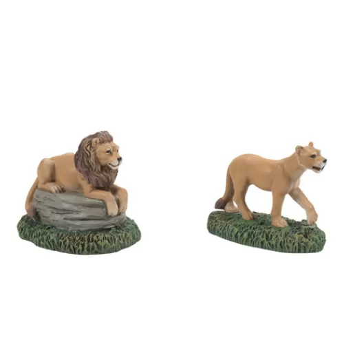 Department 56 - Villages^Tannenbaum Holiday Shop Zoological Garden's Lions St/2